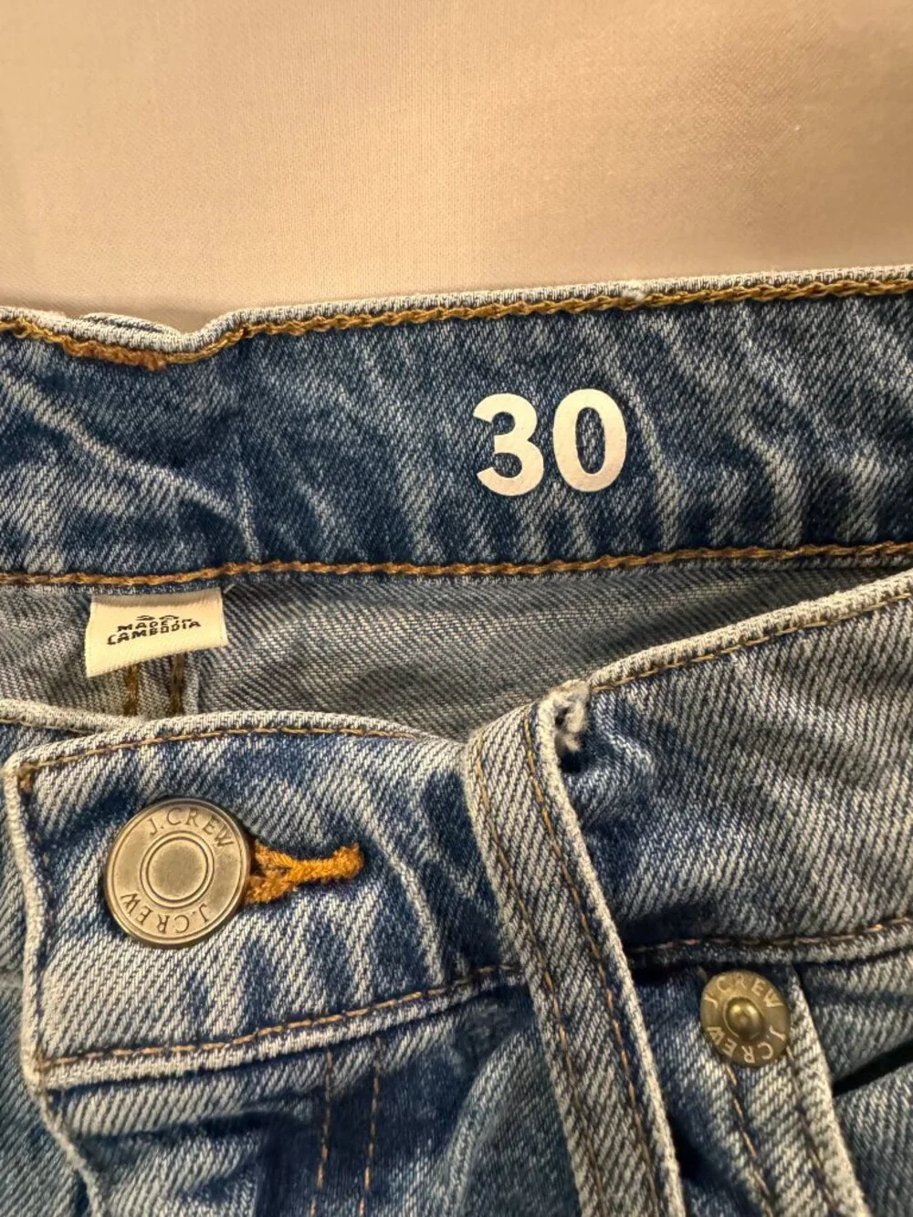 J.Crew Slim Boyfriend Jeans Medium Wash High Rise Distressed Hem 30